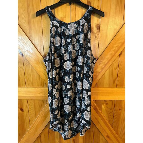 Torrid Womens Navy White Floral Sleeveless Tunic Hi Low Hem Size 3X (8976) - Picture 1 of 7